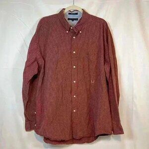 MENS TOMMY HILFIGER DRESS SHIRT PLAID LONG‎ SLEEVE BUTTON DOWN COLLAR SIZE XXL